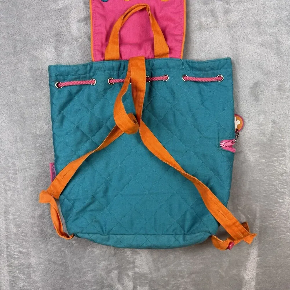 Stephen Joseph Owl Kids Backpack Quilted Teal Pink School Book Bag